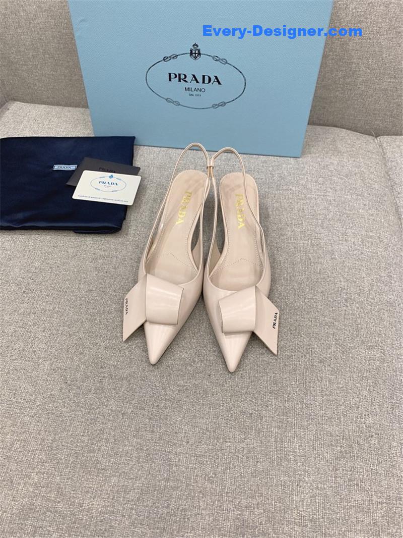 Pra*a catwalk new cat heel origami back empty shoes