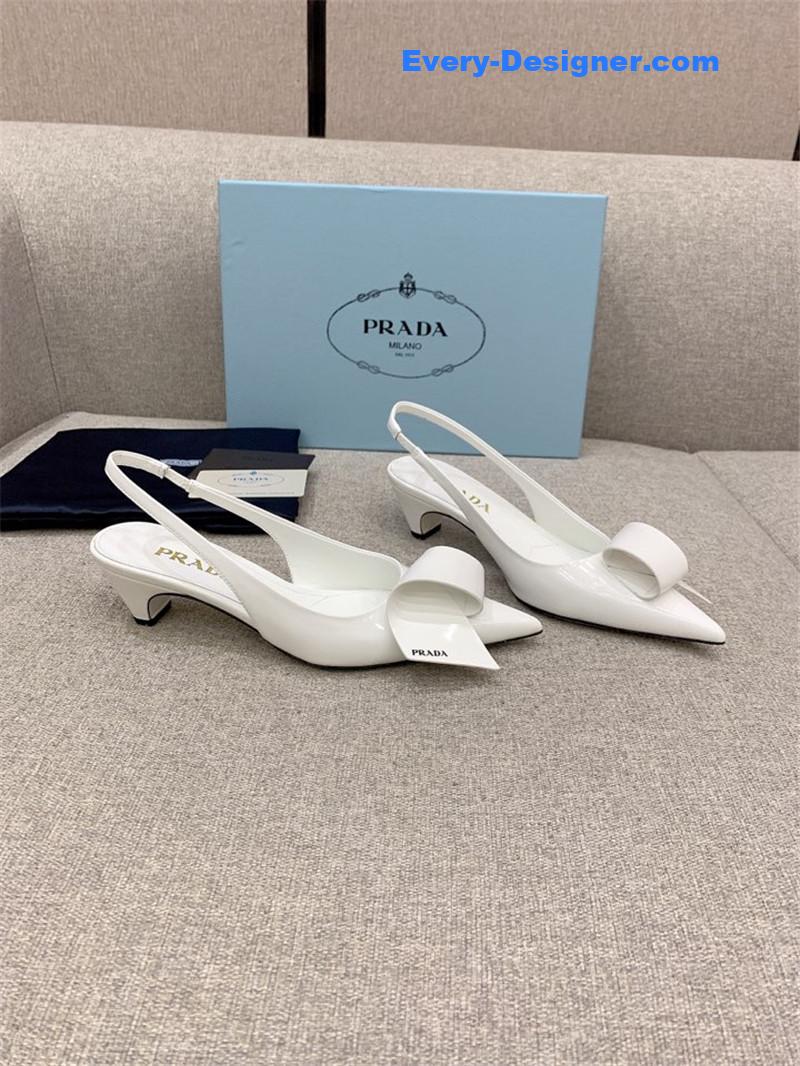 Pra*a catwalk new cat heel origami back empty shoes