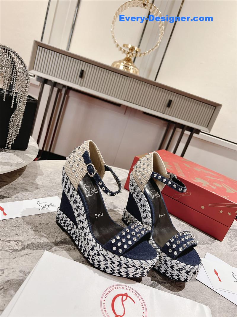 Chr1st1an louboutin mafaldina zeppa wedge sandals