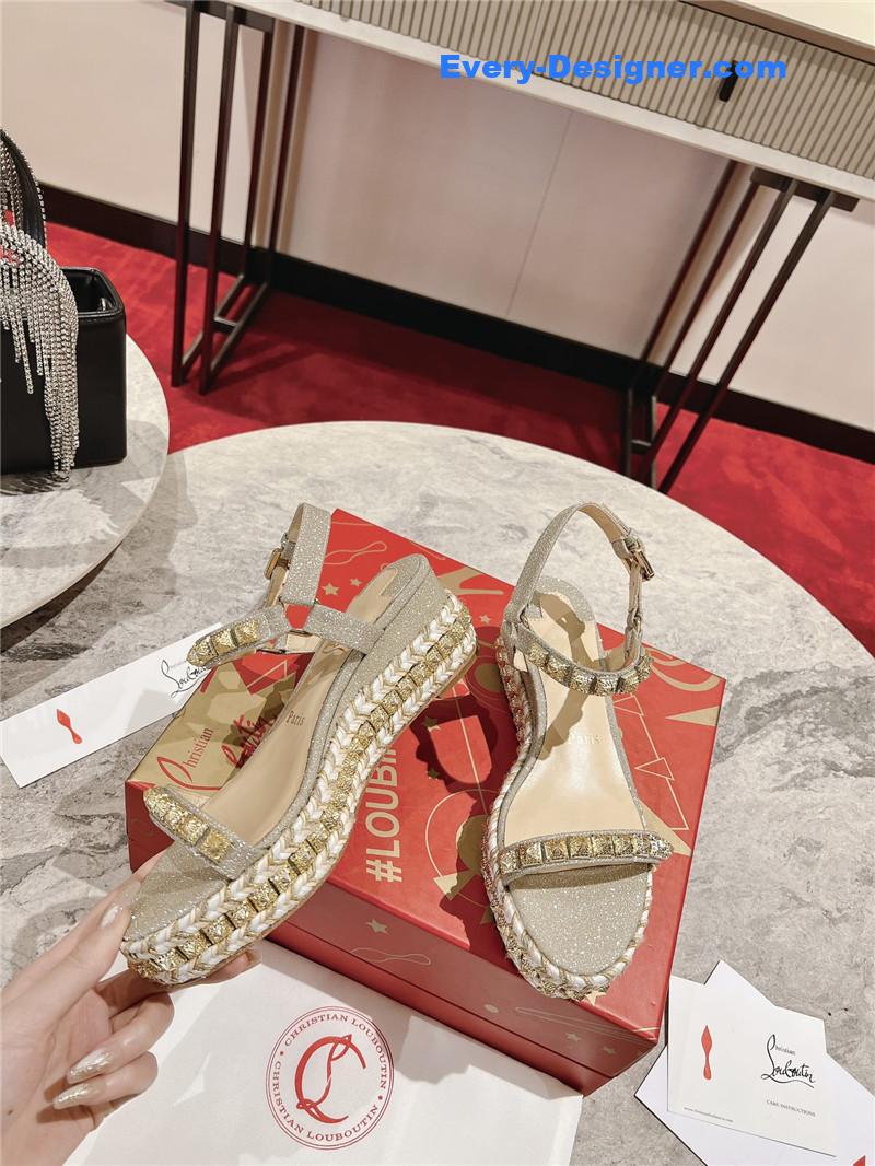 Chr1st1an louboutin wedge sandals
