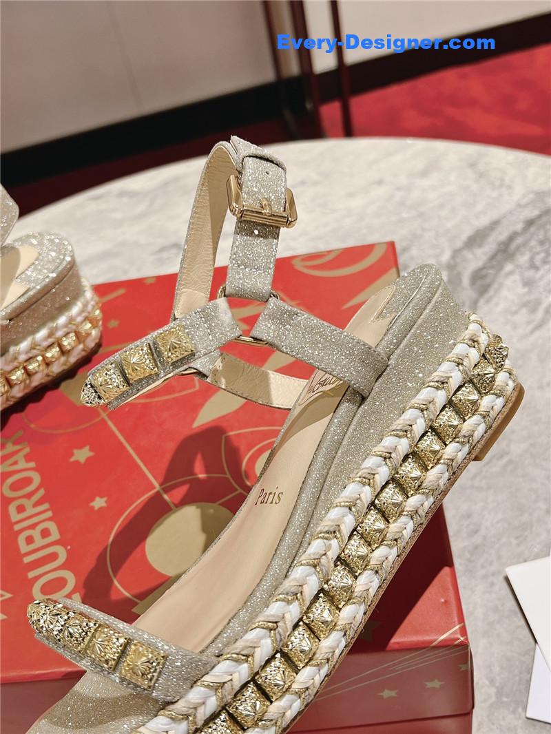Chr1st1an louboutin wedge sandals