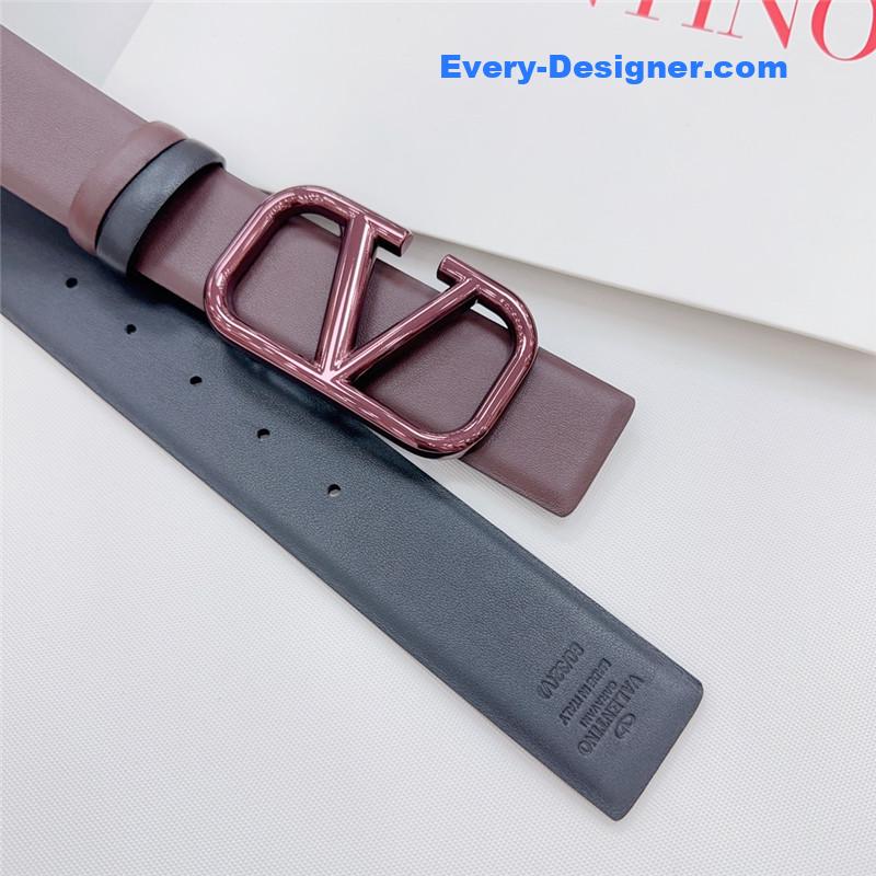 Va1e*ntin0 new double-sided top layer cowhide belt