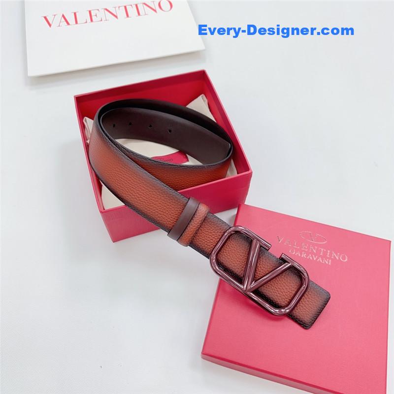 Va1e*ntin0 new double-sided top layer cowhide belt