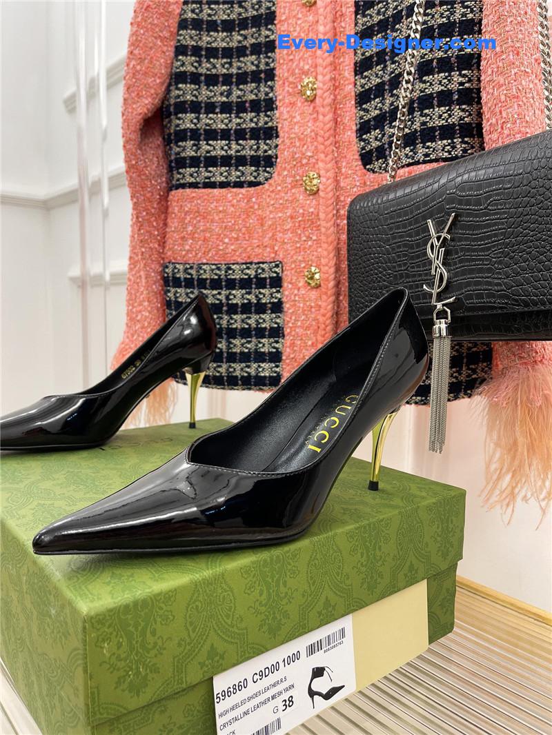 Gvc*1 metal heel pointed high heels
