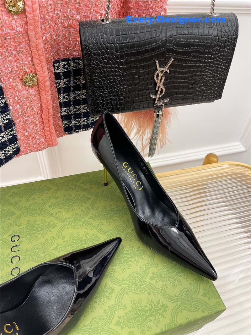 Gvc*1 metal heel pointed high heels