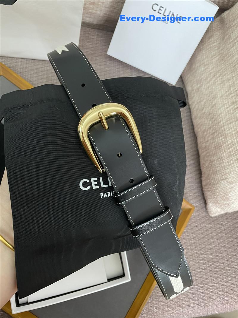 Ce1i*e embroidered belt in vintage calfskin