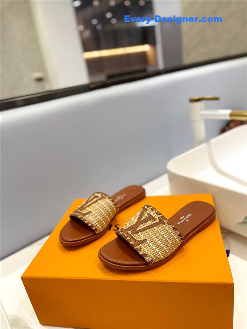 l0vis Vvtt0n lv logo flat slippers
