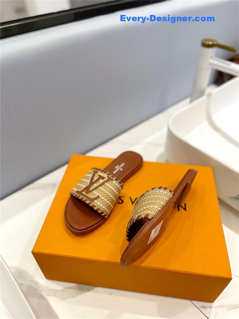 l0vis Vvtt0n lv logo flat slippers
