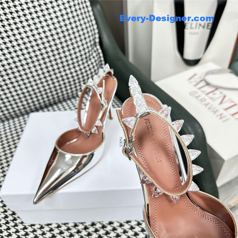 amina muaddi high heel sandals