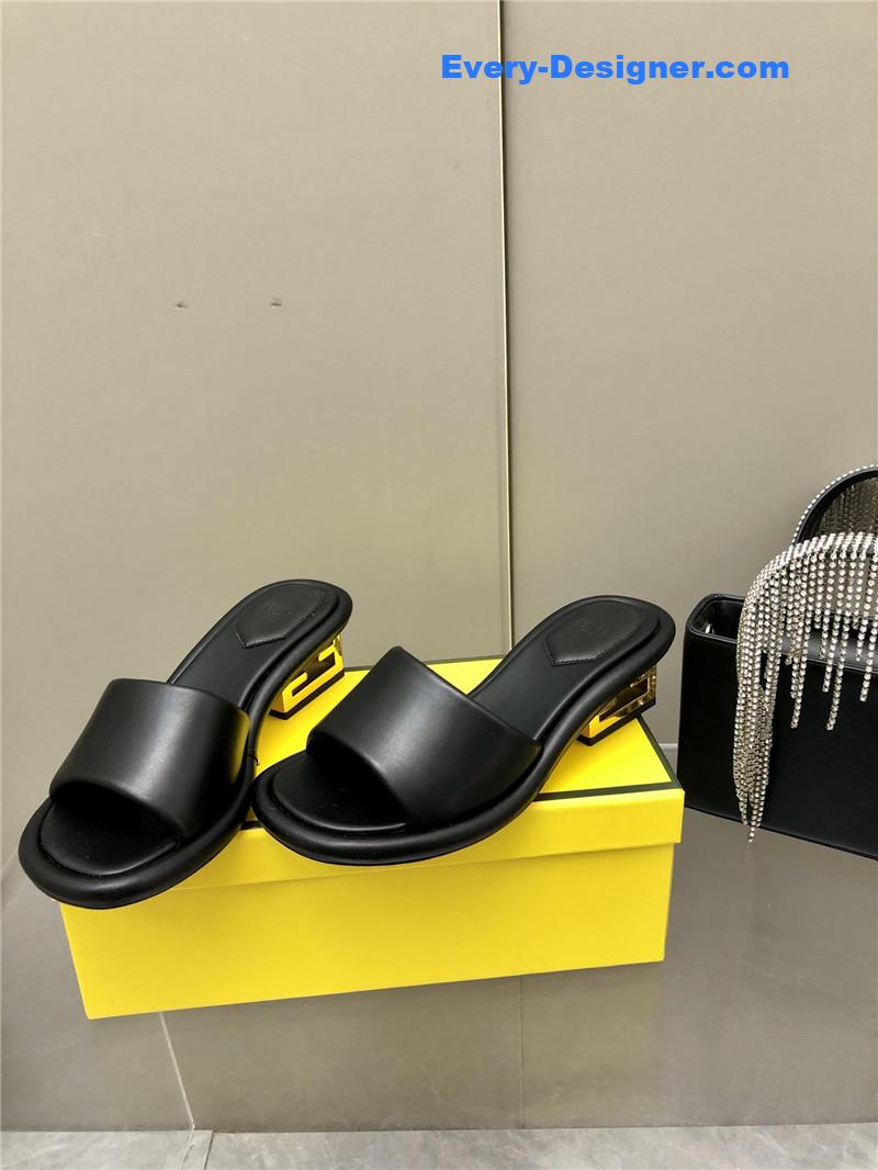 F**di ff chunky heel slippers