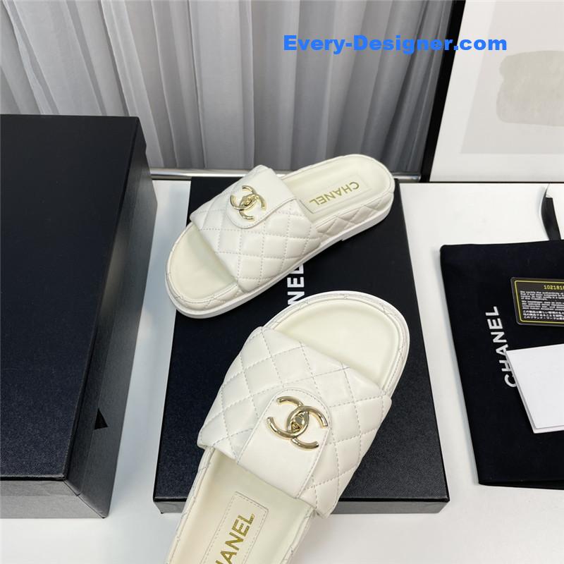 CC rhombus CC logo platform slippers