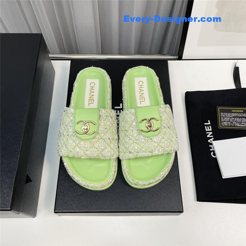 CC rhombus CC logo platform slippers