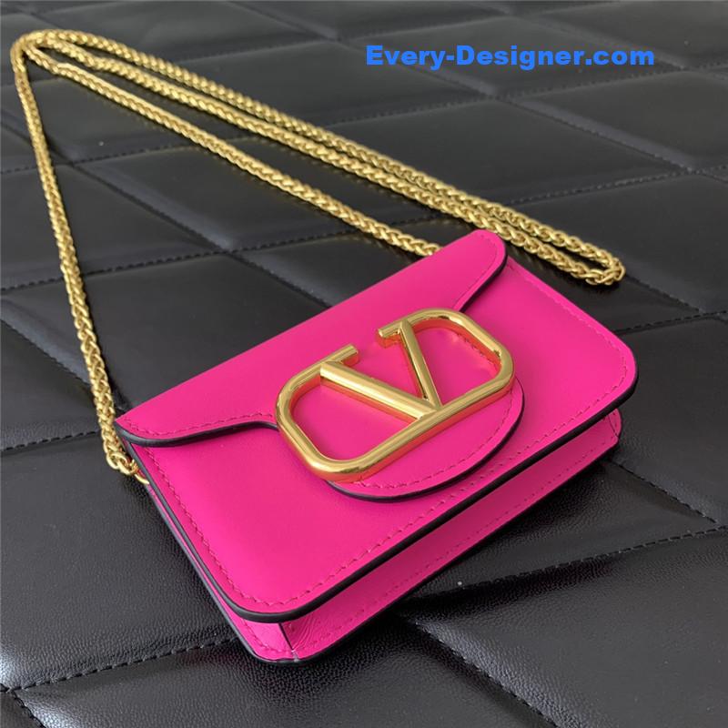 Va1e*ntin0 v logo leather bag