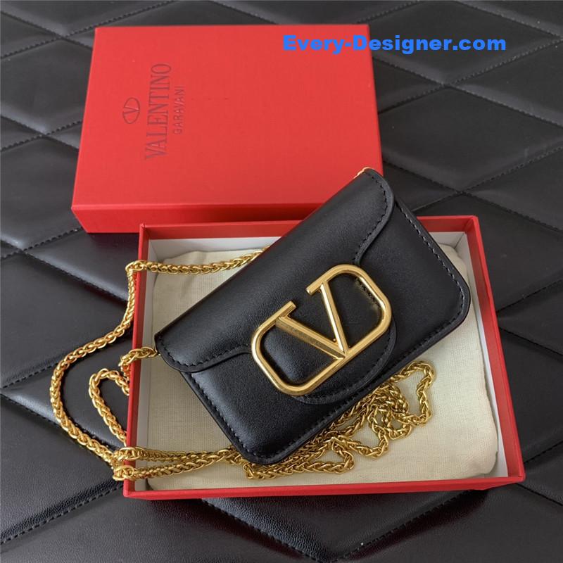 Va1e*ntin0 v logo leather bag