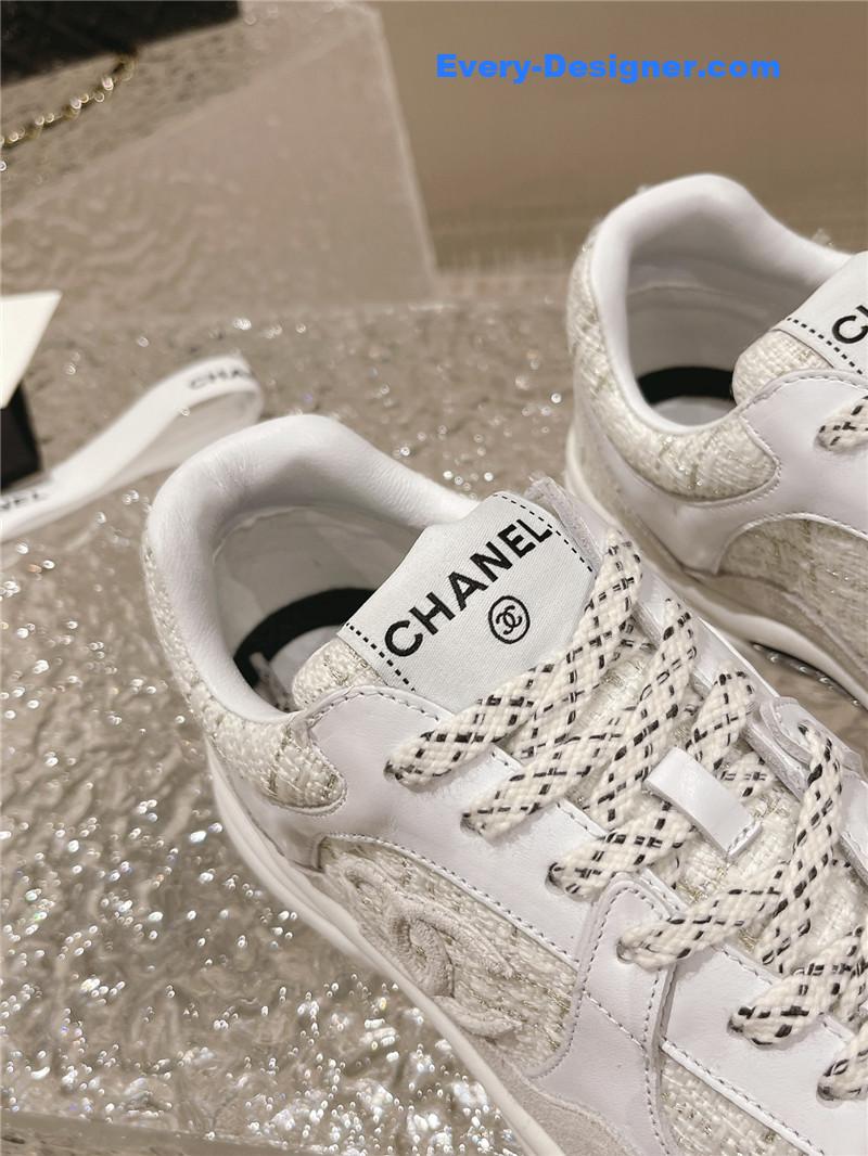 Ch**el white low top trainer