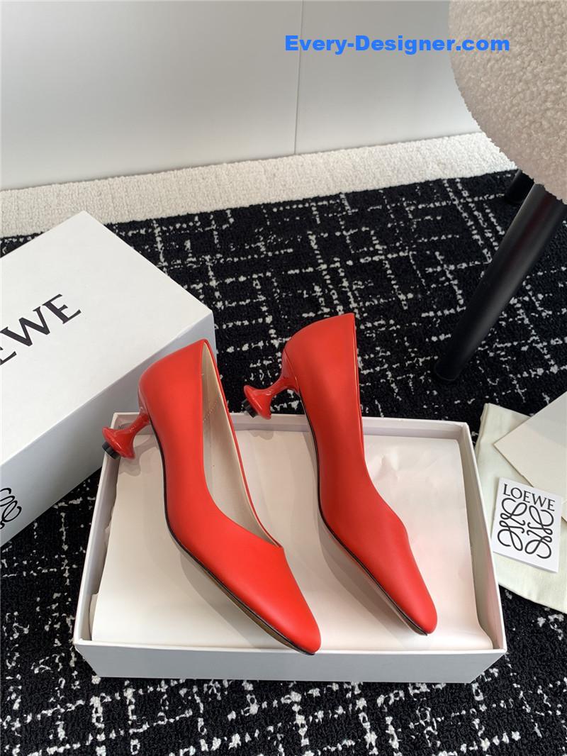 L0ew* round toe vase heel shoes