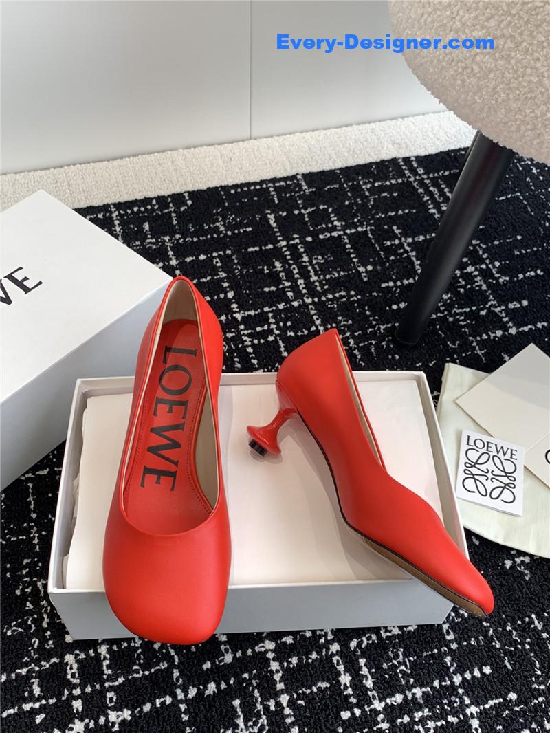 L0ew* round toe vase heel shoes