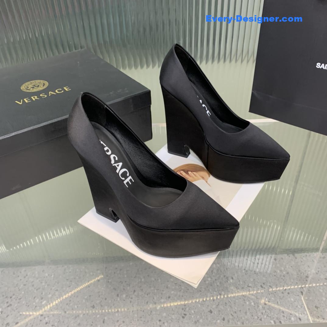 Versace wedge high heel shoes