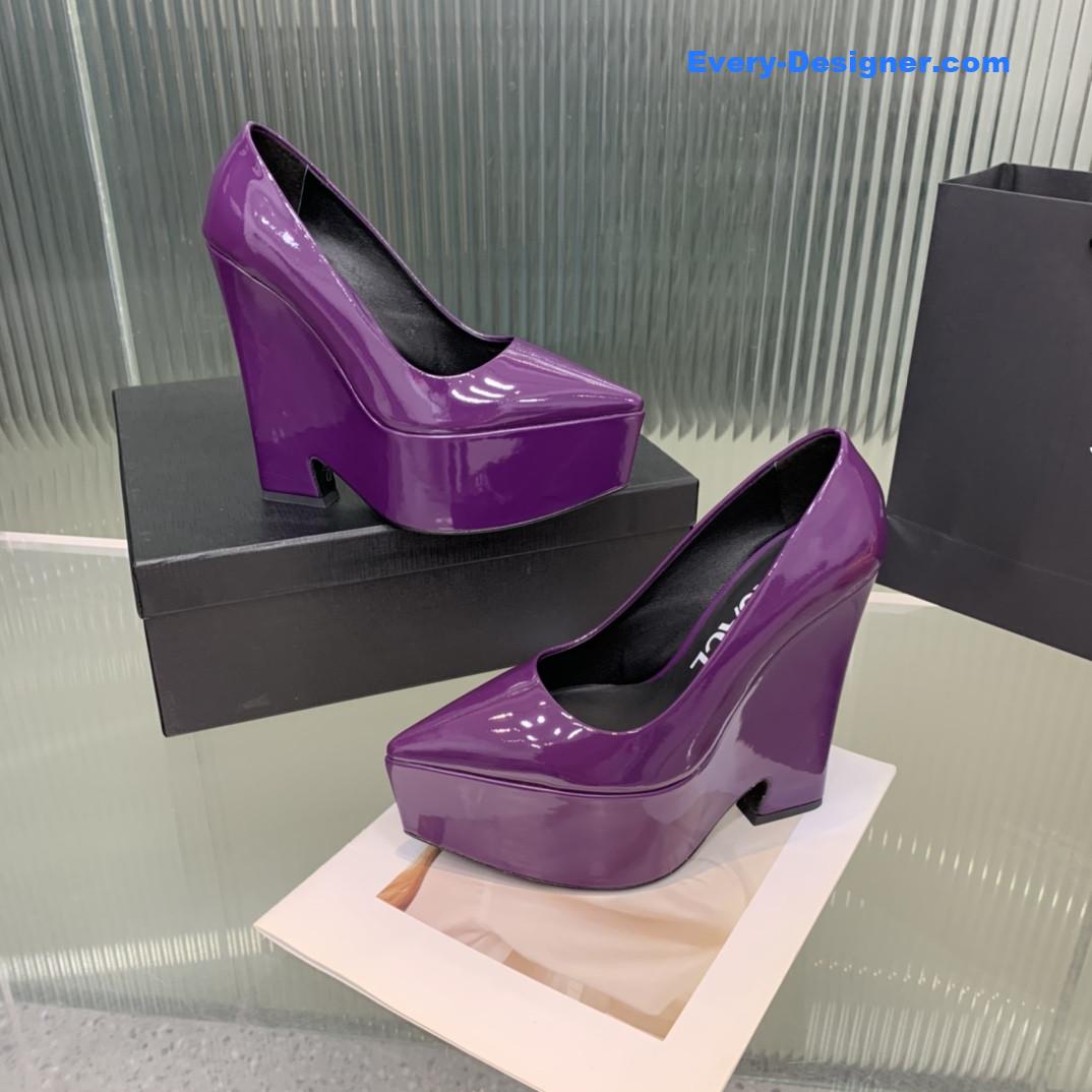 Versace wedge high heel shoes