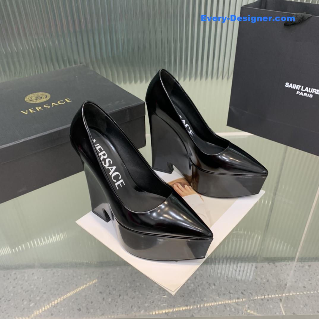 Versace wedge high heel shoes