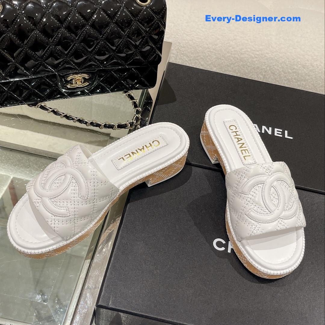 CC new wooden heel slippers