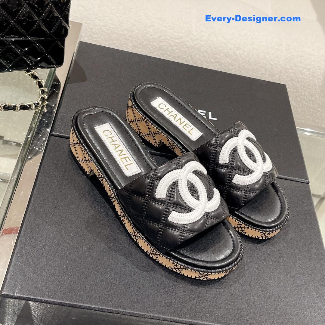 CC new wooden heel slippers