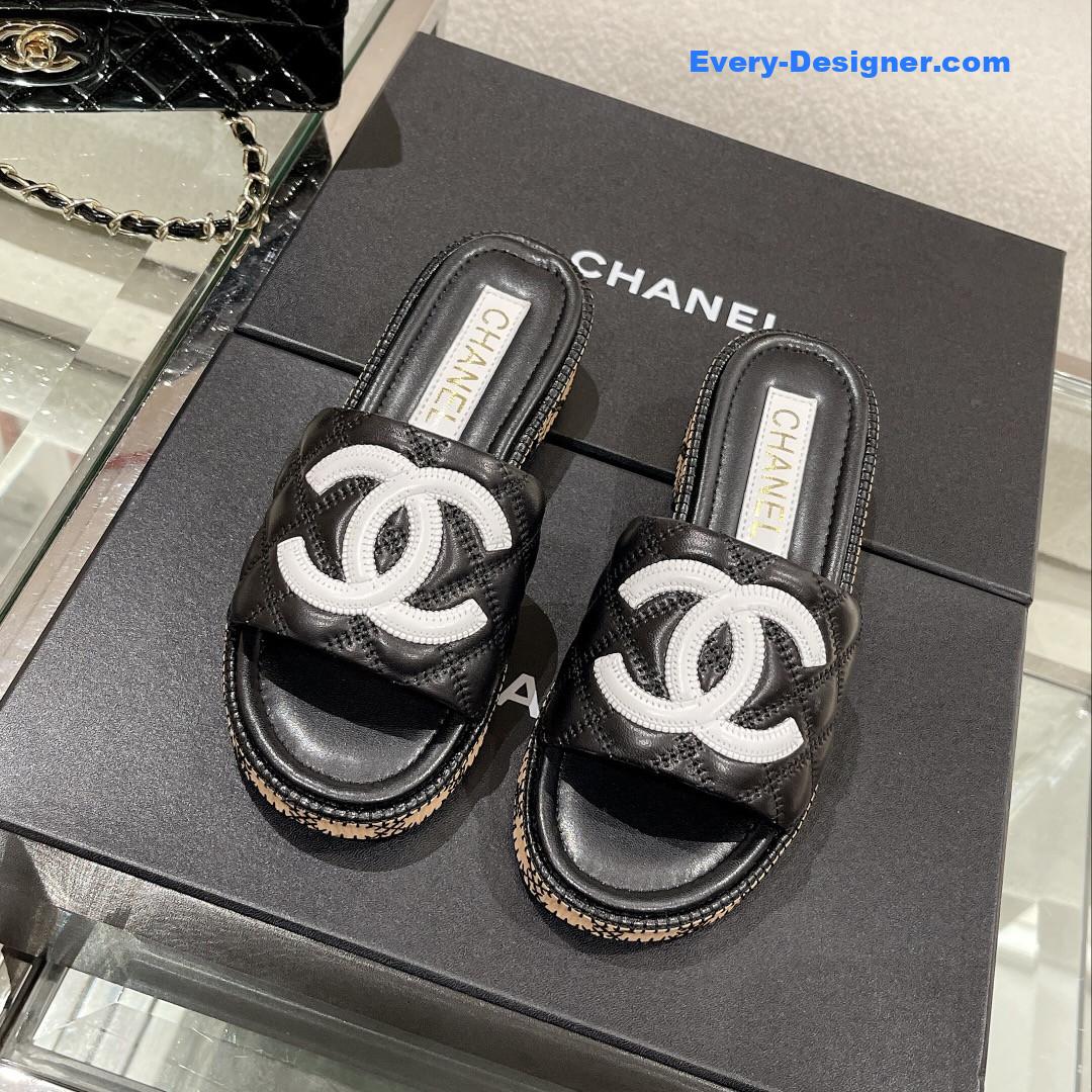 CC new wooden heel slippers