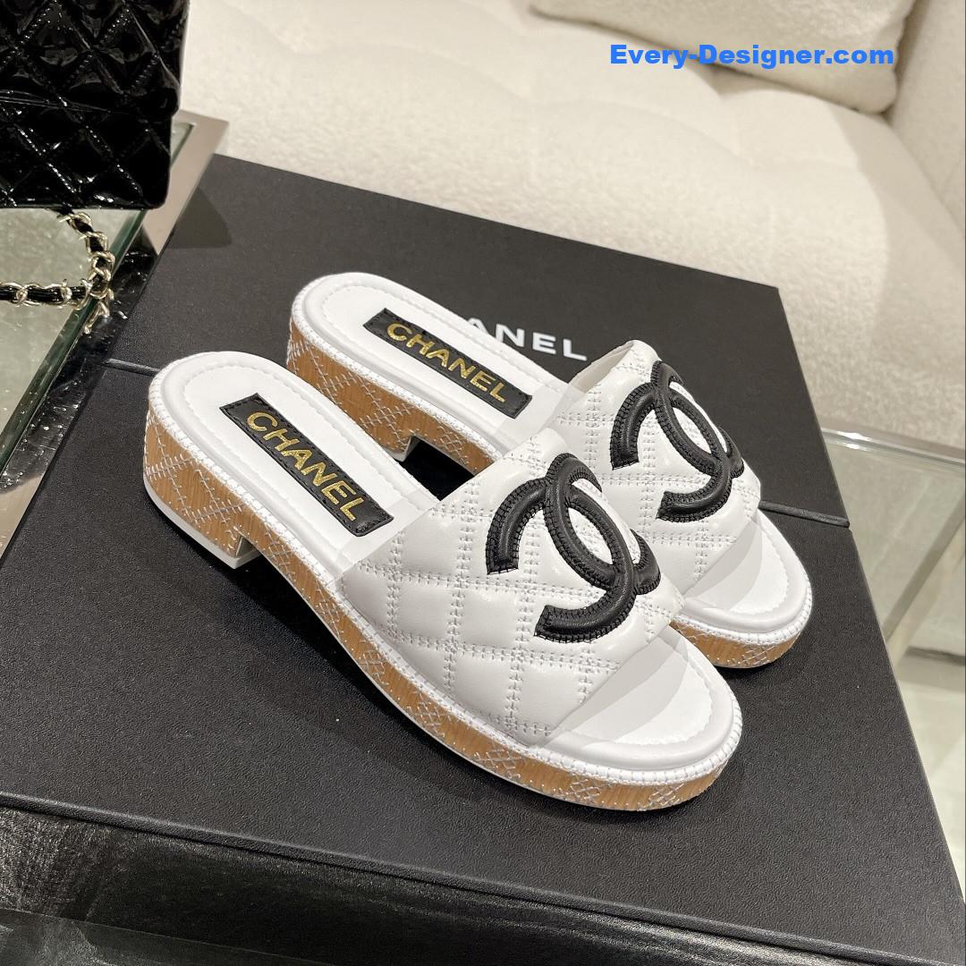 CC new wooden heel slippers