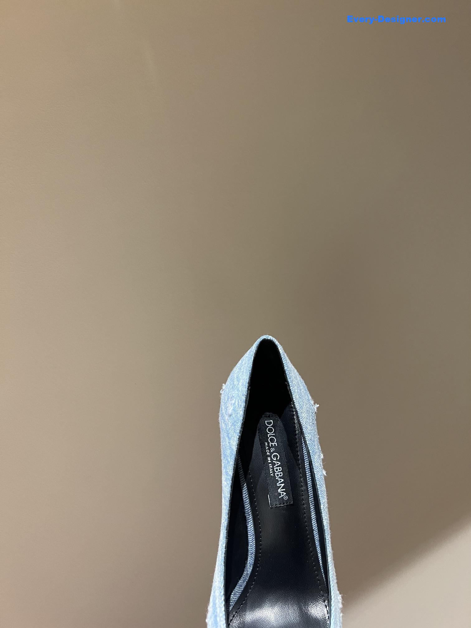 Dolce & Gabbana d&g vintage washed denim high-heeled sandals
