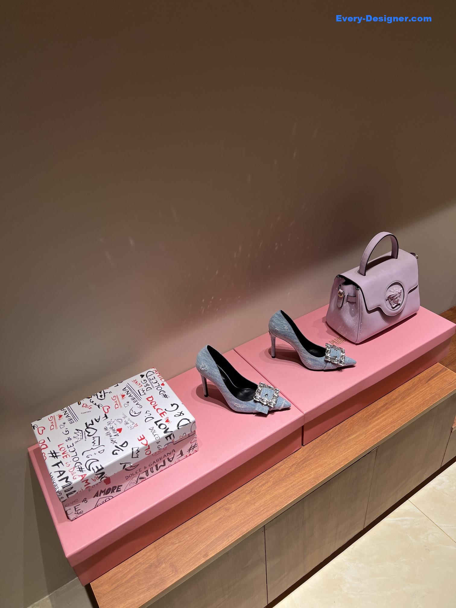 Dolce & Gabbana d&g vintage washed denim high-heeled sandals