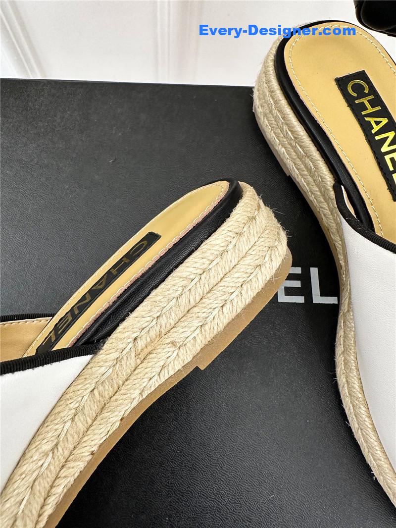 CC logo platform fisherman slippers