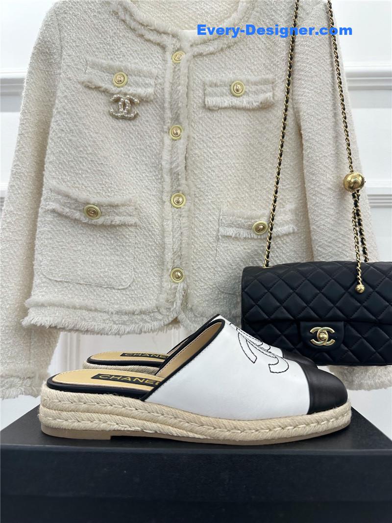CC logo platform fisherman slippers