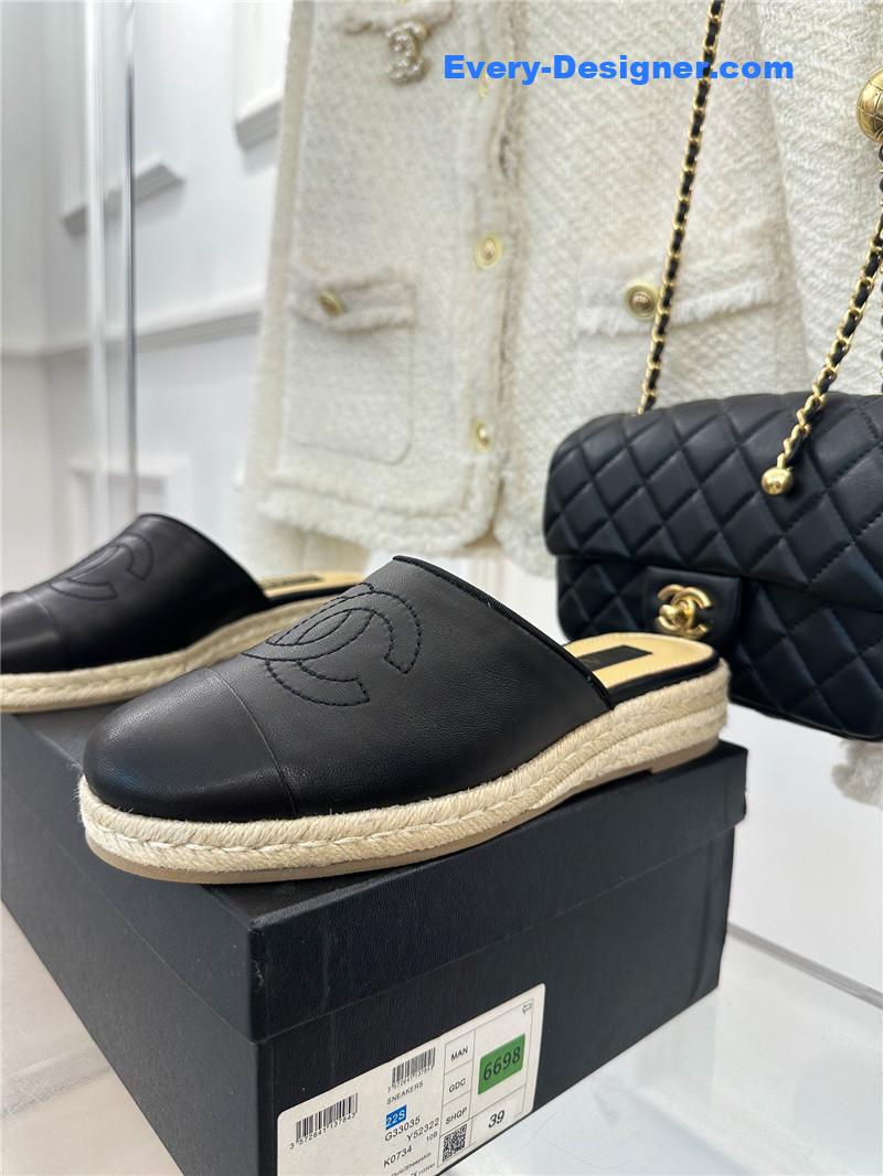 CC logo platform fisherman slippers