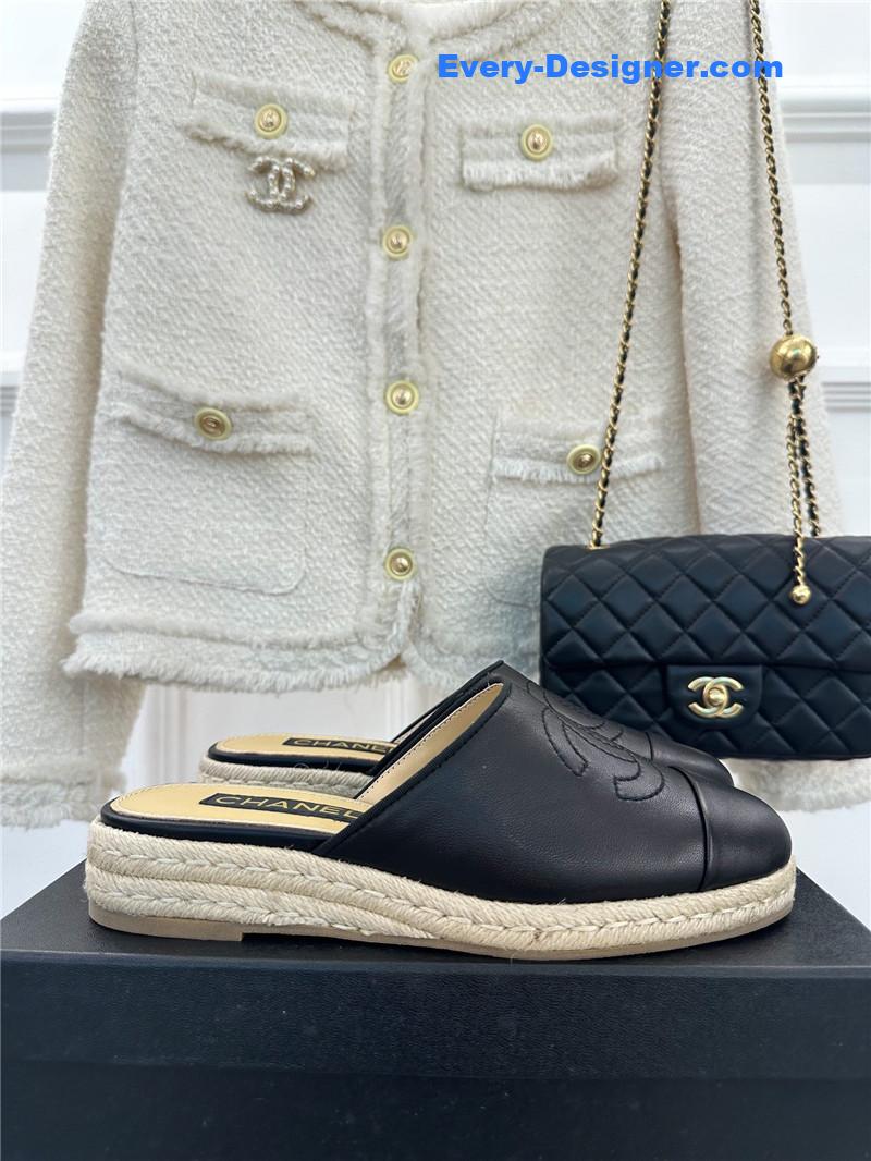 CC logo platform fisherman slippers