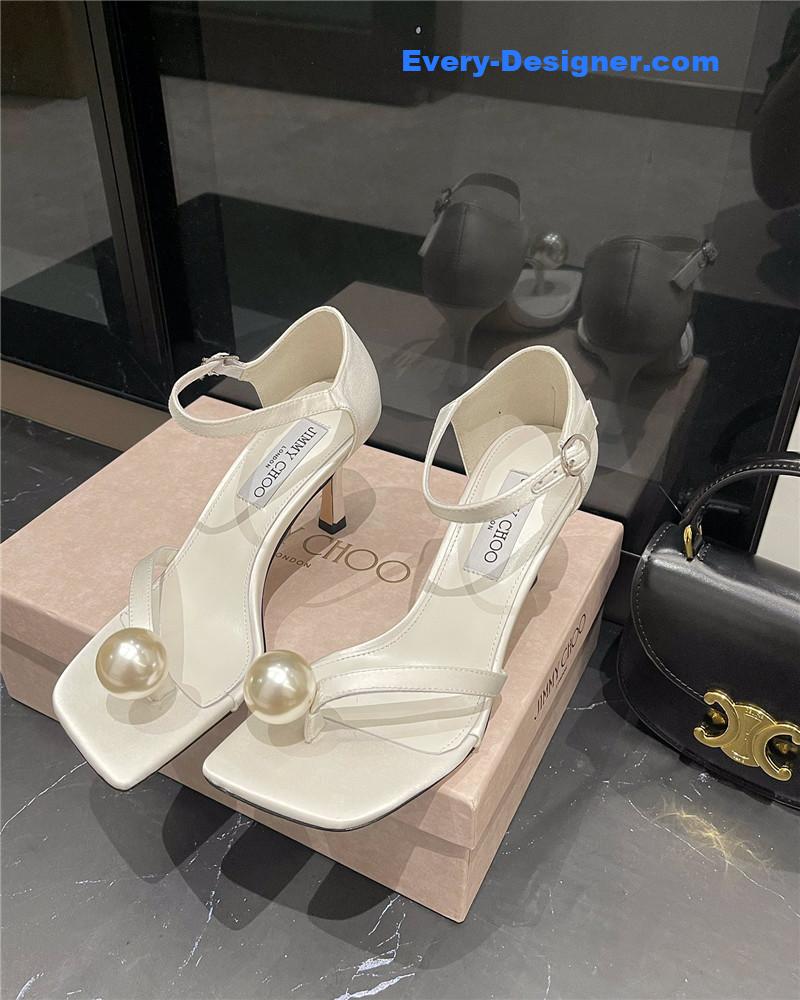 J1m*y Ch00 new rhinestone ball sandals