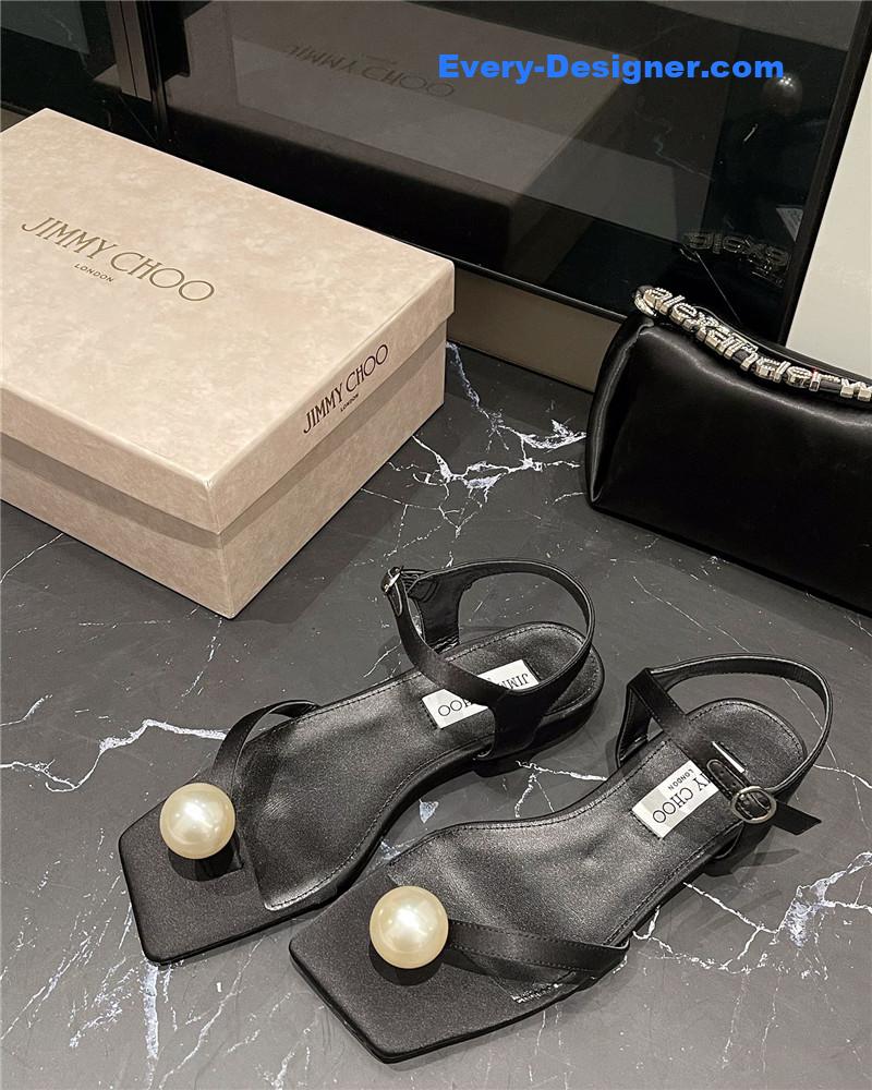 J1m*y Ch00 new rhinestone ball sandals