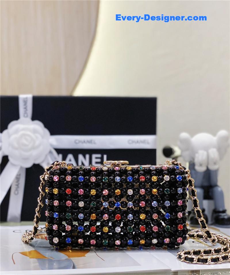Ch**el glass pearl gem evening bag