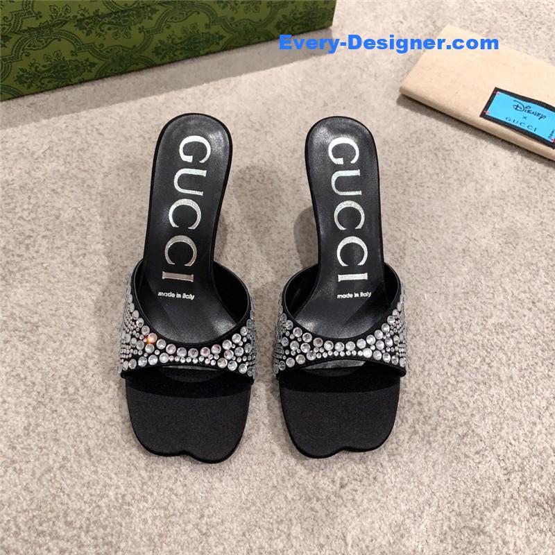 Gvc*1 rhinestone high heel slippers