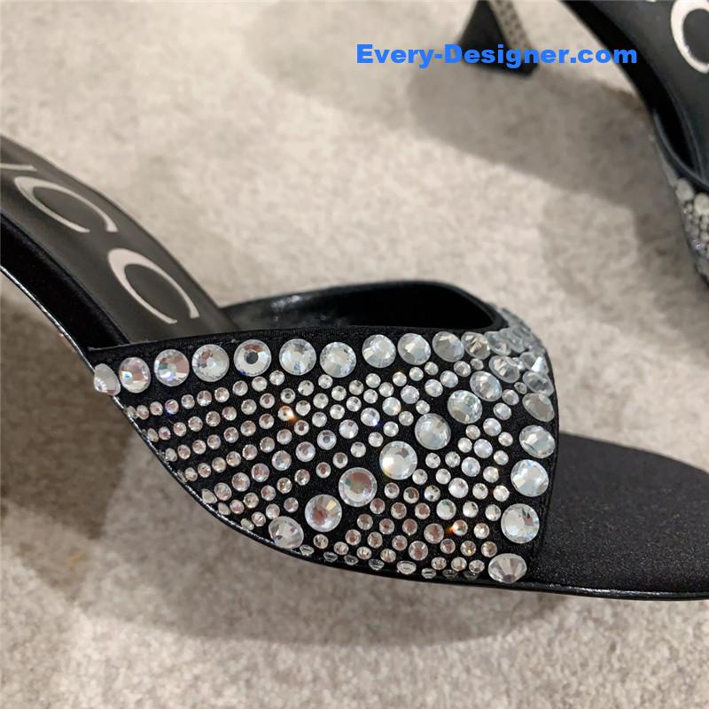 Gvc*1 rhinestone high heel slippers