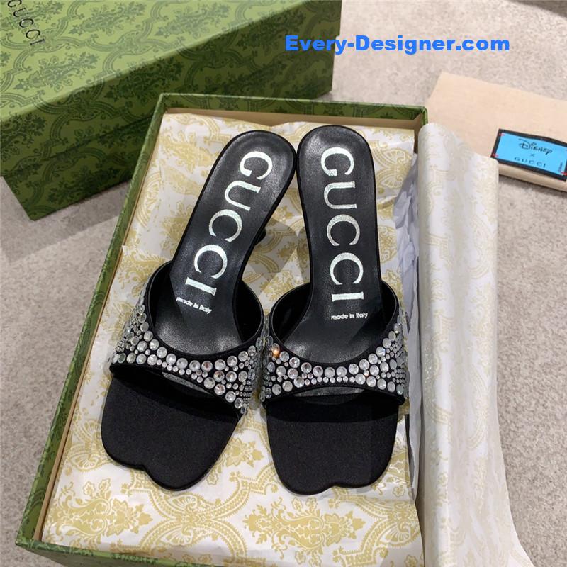 Gvc*1 rhinestone high heel slippers