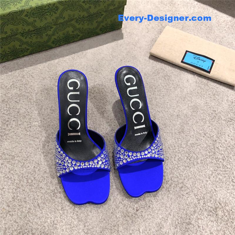 Gvc*1 rhinestone high heel slippers