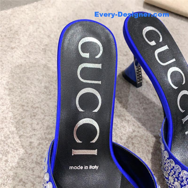 Gvc*1 rhinestone high heel slippers