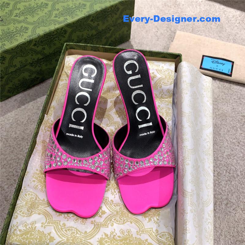 Gvc*1 rhinestone high heel slippers