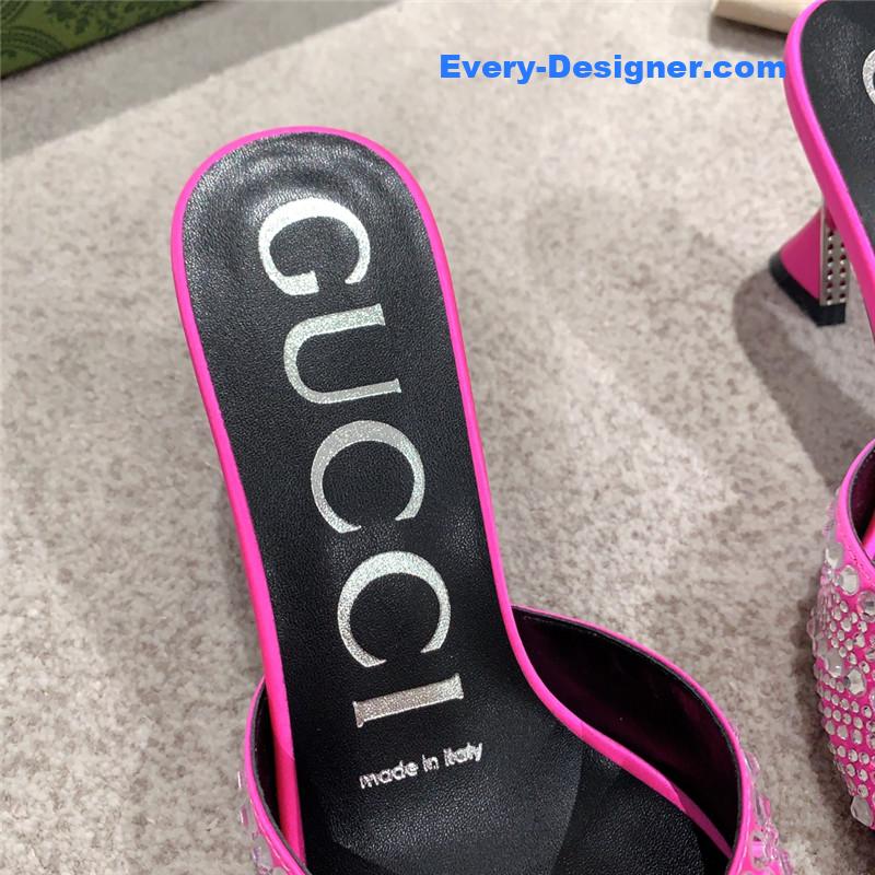 Gvc*1 rhinestone high heel slippers