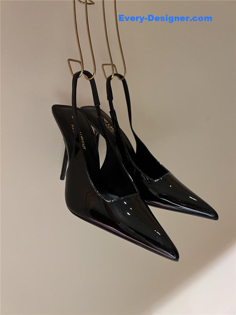 Y51 strap back elastic pointed toe high heel sandals