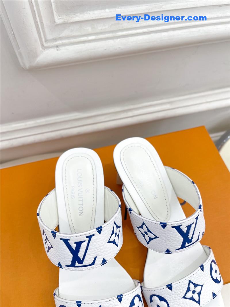 l0vis Vvtt0n lv plum blossom heel embossed sandals
