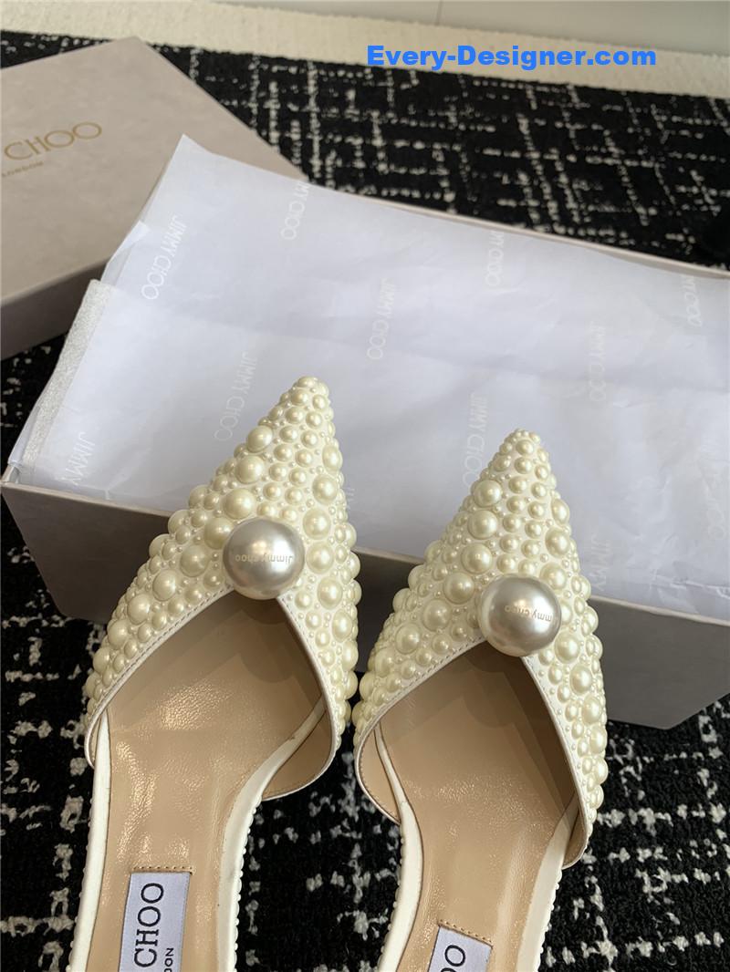 J1m*y Ch00 pearl embellished shoes