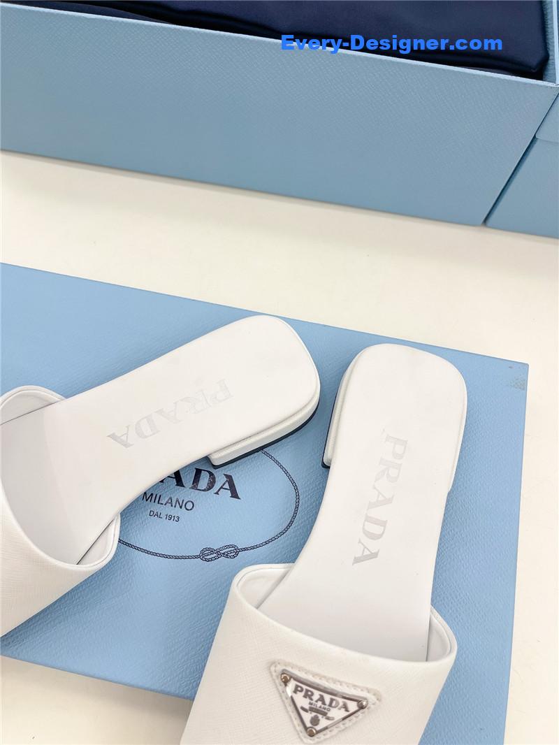 Pra*a catwalk style triangle buckle slippers