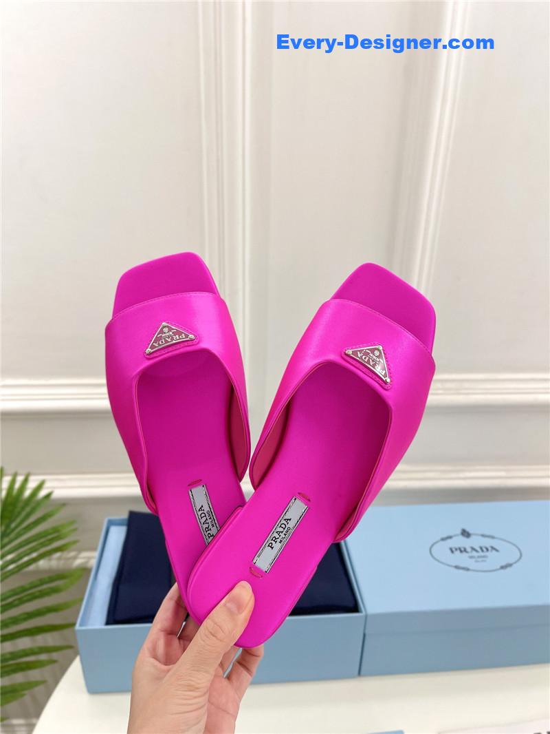 Pra*a catwalk style triangle buckle slippers