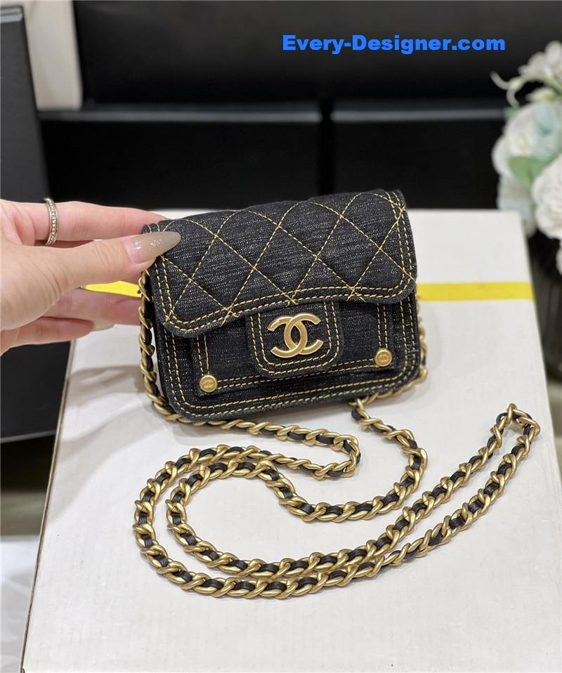 Ch**el mini denim messenger bag